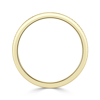 Men's Engraved Wedding Band in 18k Yellow Gold in 7mm