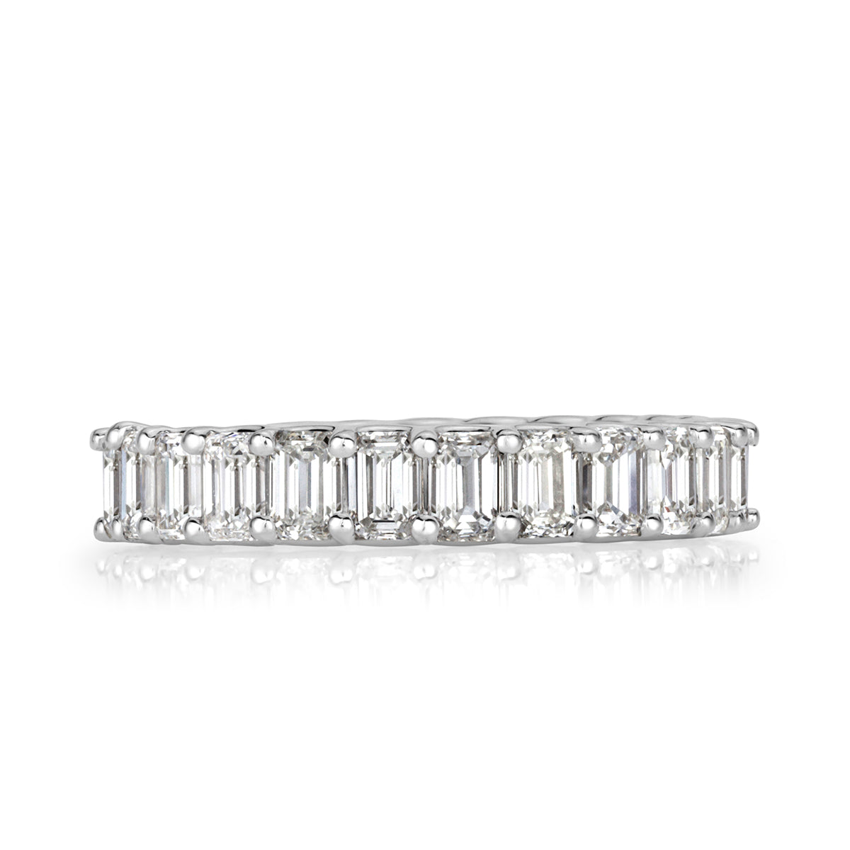 3.60ct Emerald Cut Diamond Eternity Band in Platinum