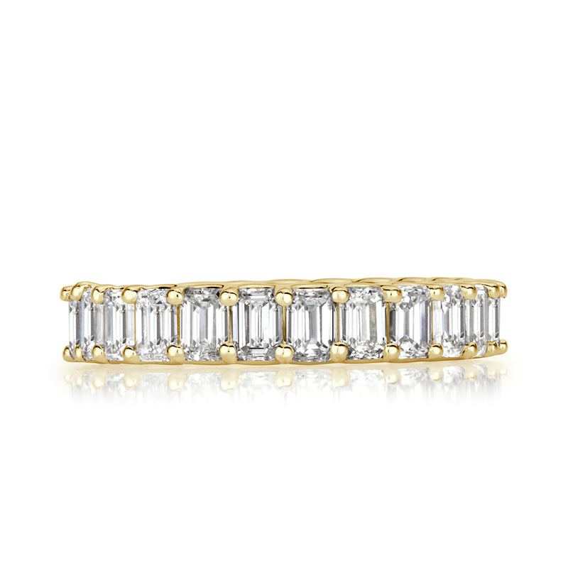 3.60ct Emerald Cut Diamond Eternity Band in 18k Yellow Gold