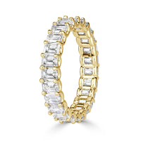 3.60ct Emerald Cut Diamond Eternity Band in 18k Yellow Gold