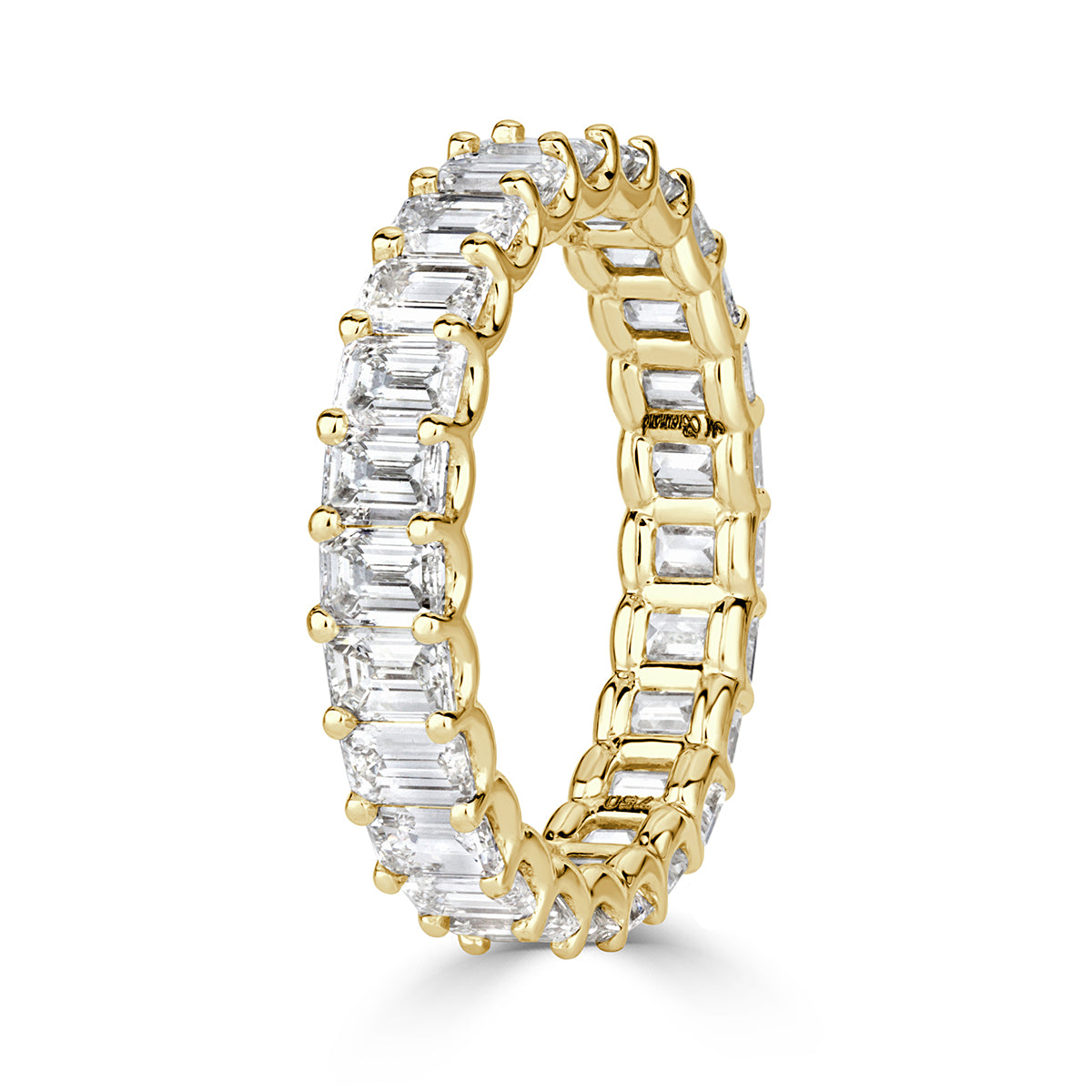 3.60ct Emerald Cut Diamond Eternity Band in 18k Yellow Gold