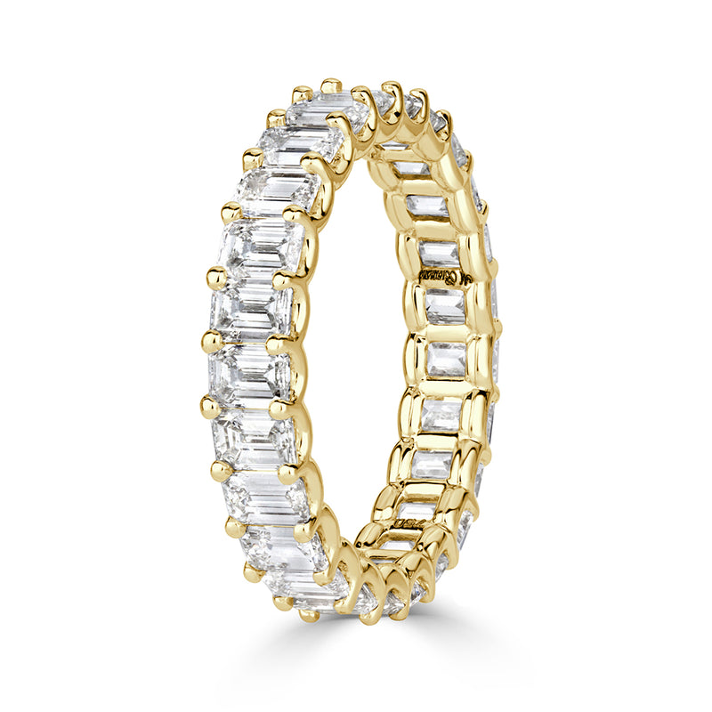 3.60ct Emerald Cut Diamond Eternity Band in 18k Yellow Gold