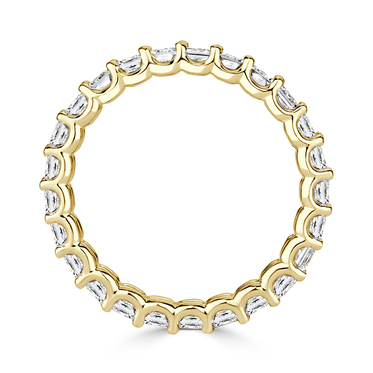 3.60ct Emerald Cut Diamond Eternity Band in 18k Yellow Gold