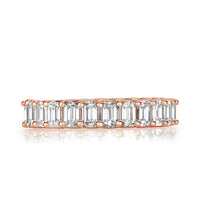 3.60ct Emerald Cut Diamond Eternity Band in 18k Rose Gold