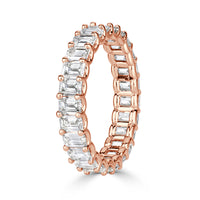 3.60ct Emerald Cut Diamond Eternity Band in 18k Rose Gold