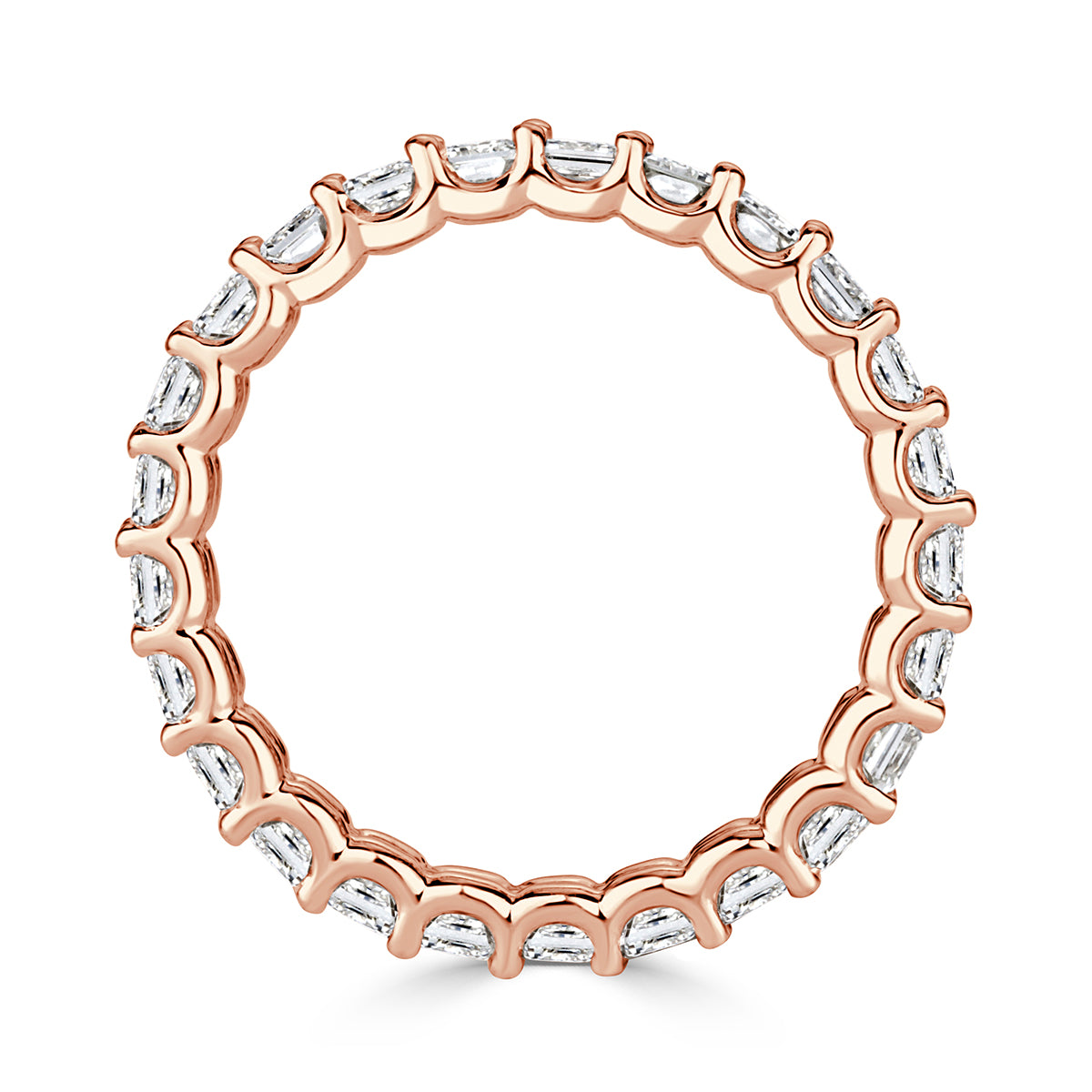 3.60ct Emerald Cut Diamond Eternity Band in 18k Rose Gold