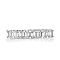 3.60ct Emerald Cut Diamond Eternity Band in 18k White Gold