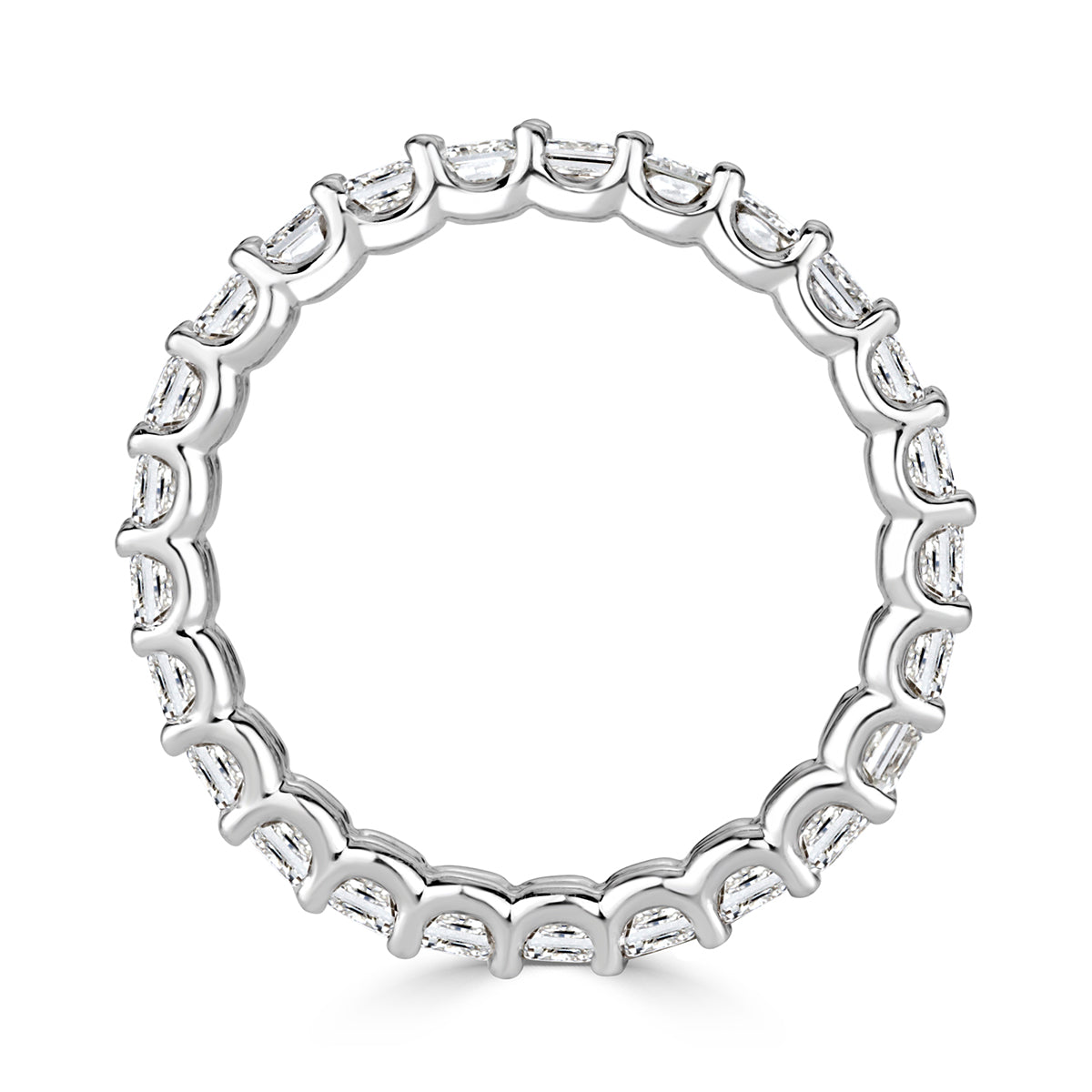 3.60ct Emerald Cut Diamond Eternity Band in 18k White Gold