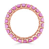 7.75ct Emerald Cut Pink Sapphire Eternity Band in 18k Rose Gold