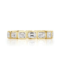 2.50ct Emerald Cut Diamond Eternity Band in 18k Yellow Gold