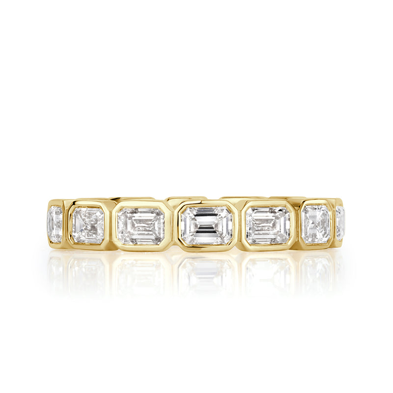 2.50ct Emerald Cut Diamond Eternity Band in 18k Yellow Gold