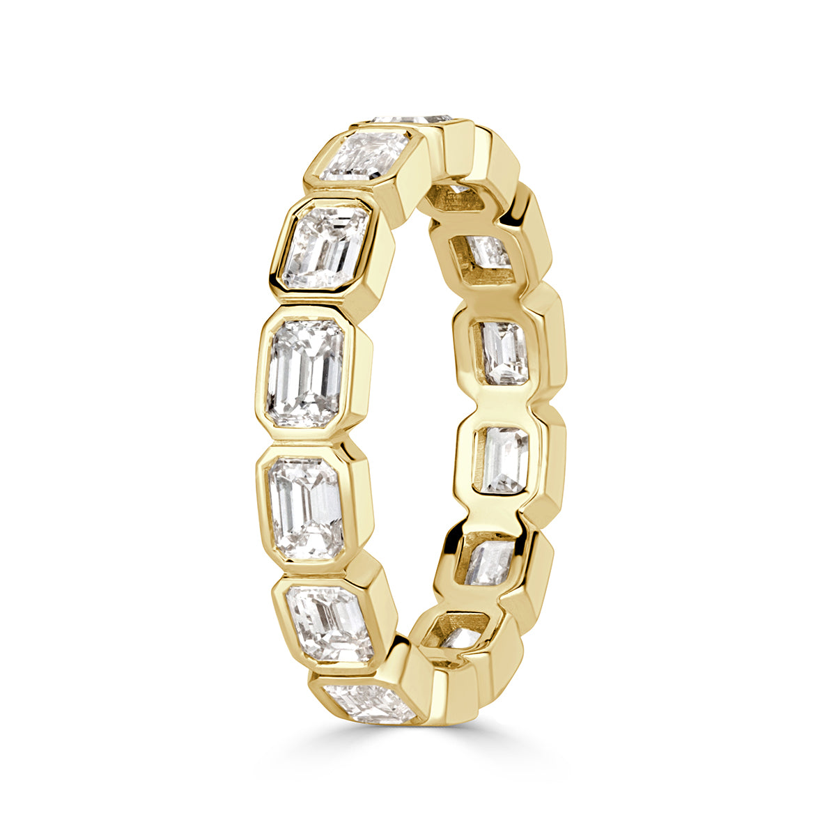 2.50ct Emerald Cut Diamond Eternity Band in 18k Yellow Gold