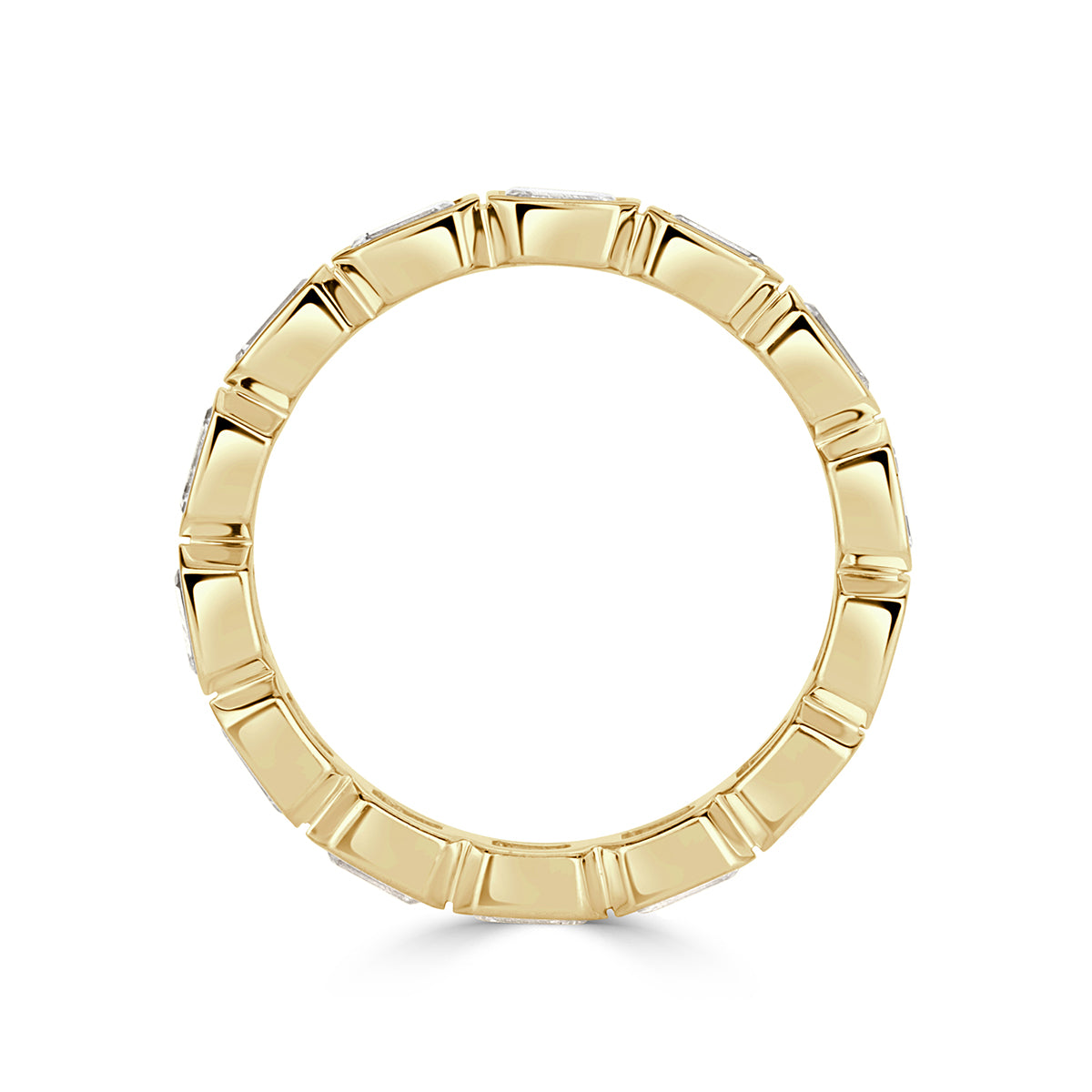 2.50ct Emerald Cut Diamond Eternity Band in 18k Yellow Gold