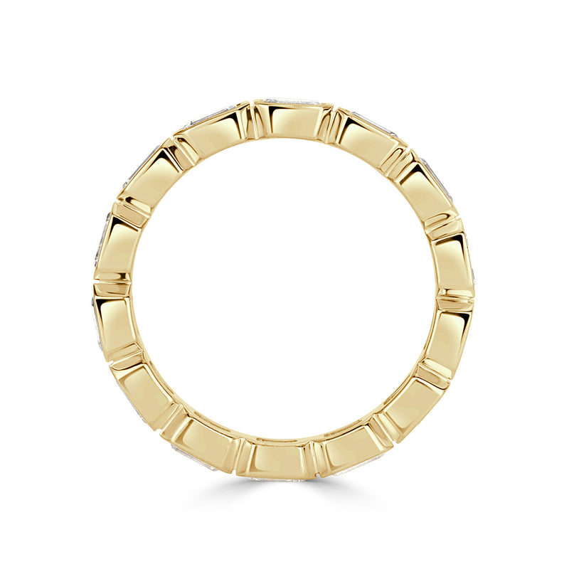 2.50ct Emerald Cut Diamond Eternity Band in 18k Yellow Gold