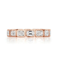 2.50ct Emerald Cut Diamond Eternity Band in 18k Rose Gold