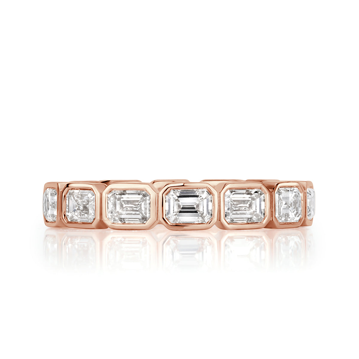 2.50ct Emerald Cut Diamond Eternity Band in 18k Rose Gold
