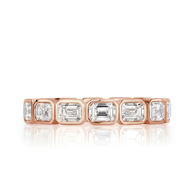 2.50ct Emerald Cut Diamond Eternity Band in 18k Rose Gold