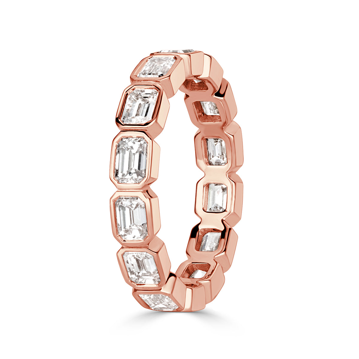 2.50ct Emerald Cut Diamond Eternity Band in 18k Rose Gold