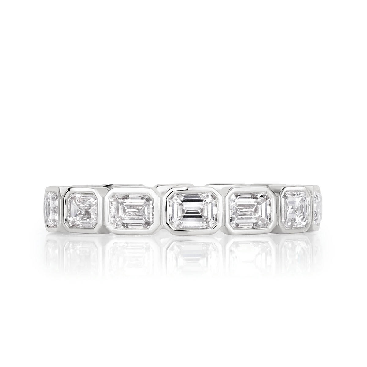 2.50ct Emerald Cut Diamond Eternity Band in 18k White Gold