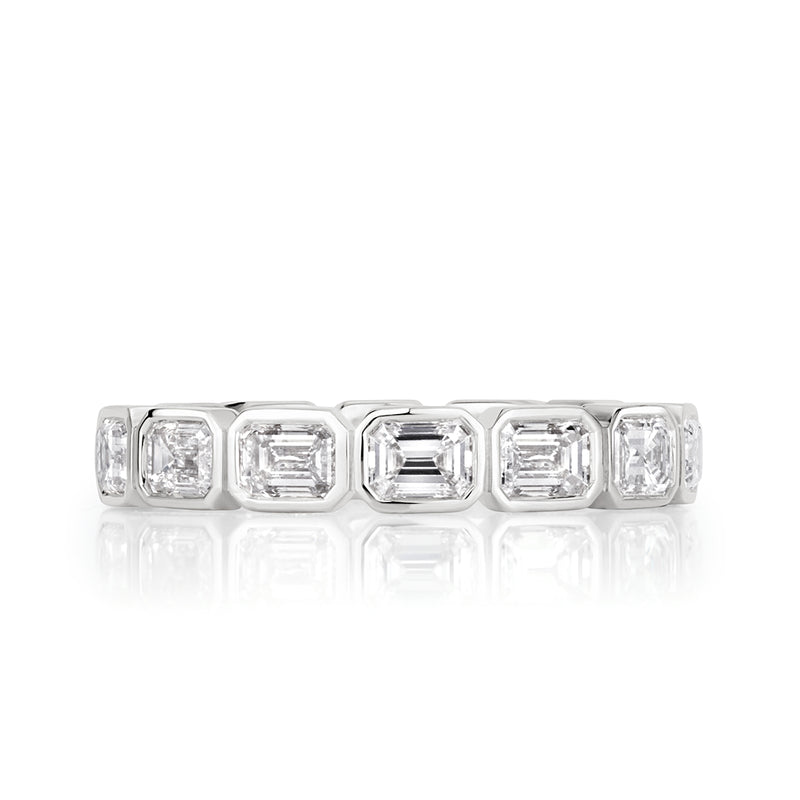 2.50ct Emerald Cut Diamond Eternity Band in 18k White Gold