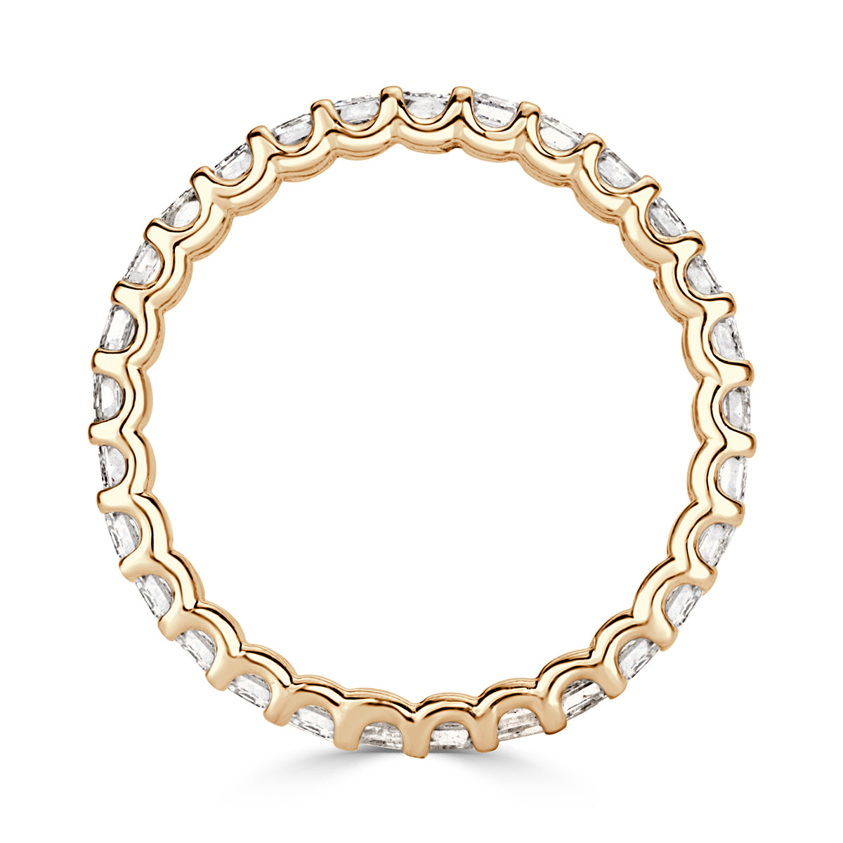 2.40ct Emerald Cut Diamond Eternity Band in 18k Champagne Yellow Gold