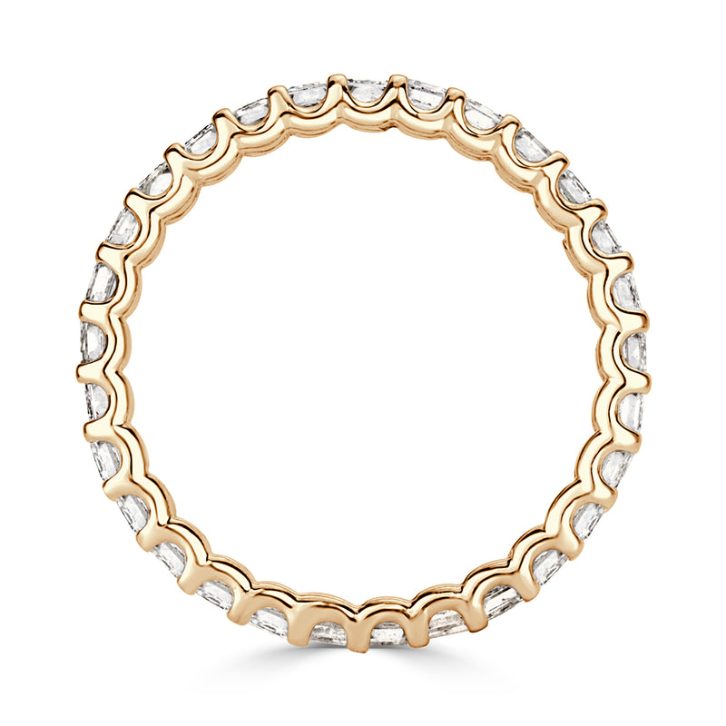 2.40ct Emerald Cut Diamond Eternity Band in 18k Champagne Yellow Gold