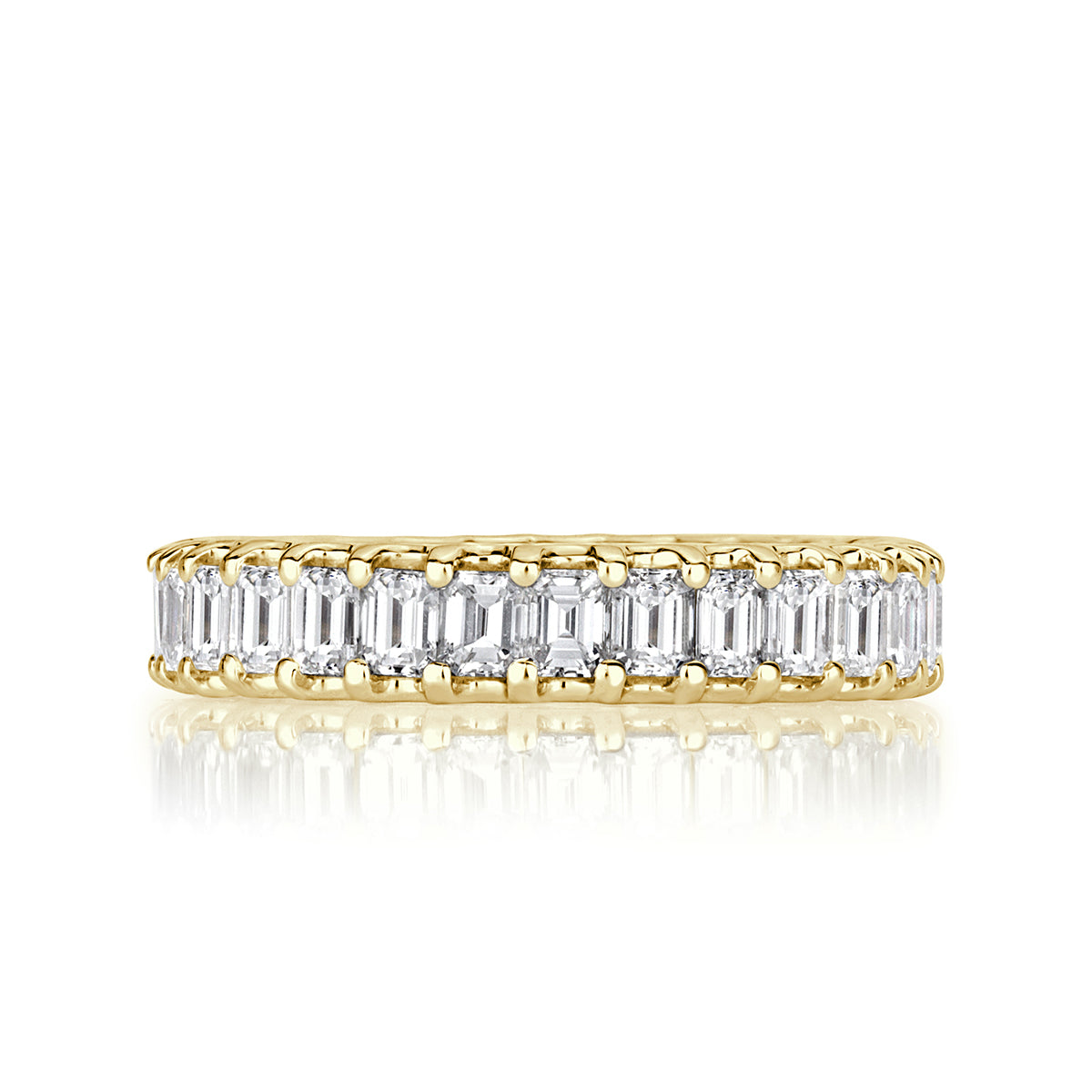 2.40ct Emerald Cut Diamond Eternity Band in 18k Yellow Gold
