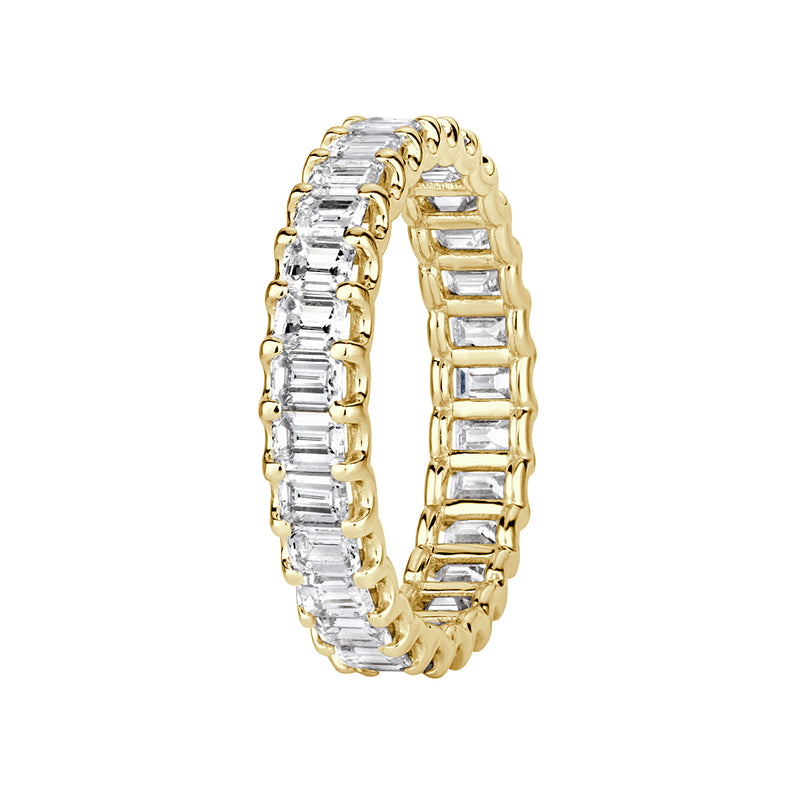 2.40ct Emerald Cut Diamond Eternity Band in 18k Yellow Gold