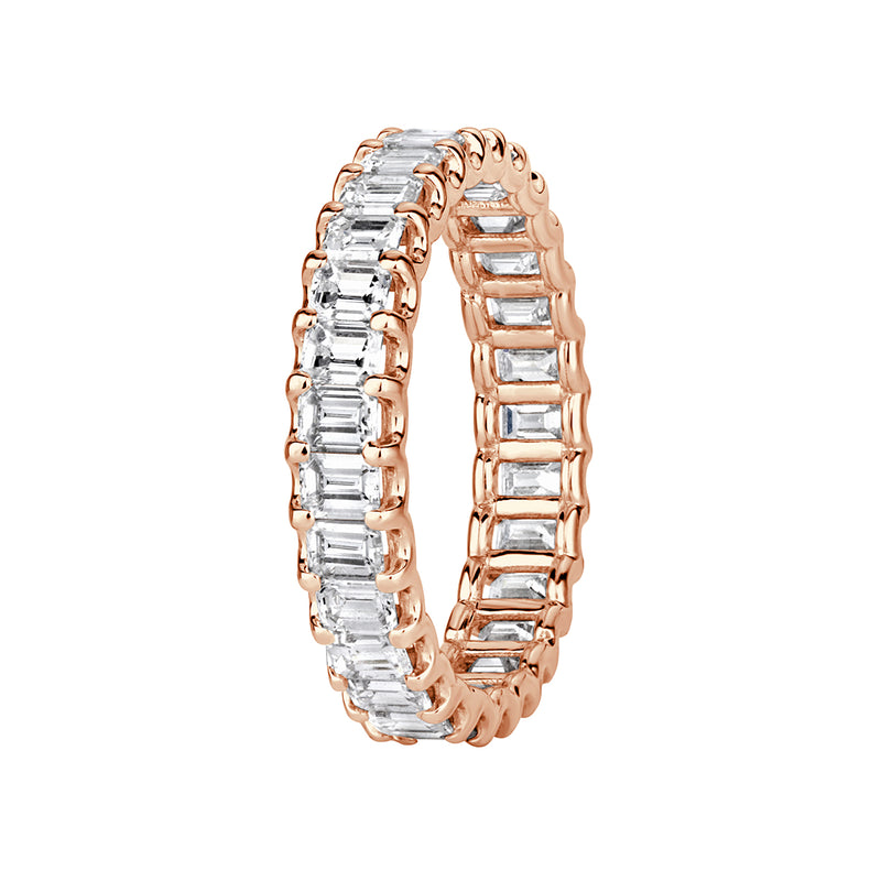 2.40ct Emerald Cut Diamond Eternity Band in 18k Rose Gold