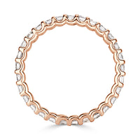 2.40ct Emerald Cut Diamond Eternity Band in 18k Rose Gold