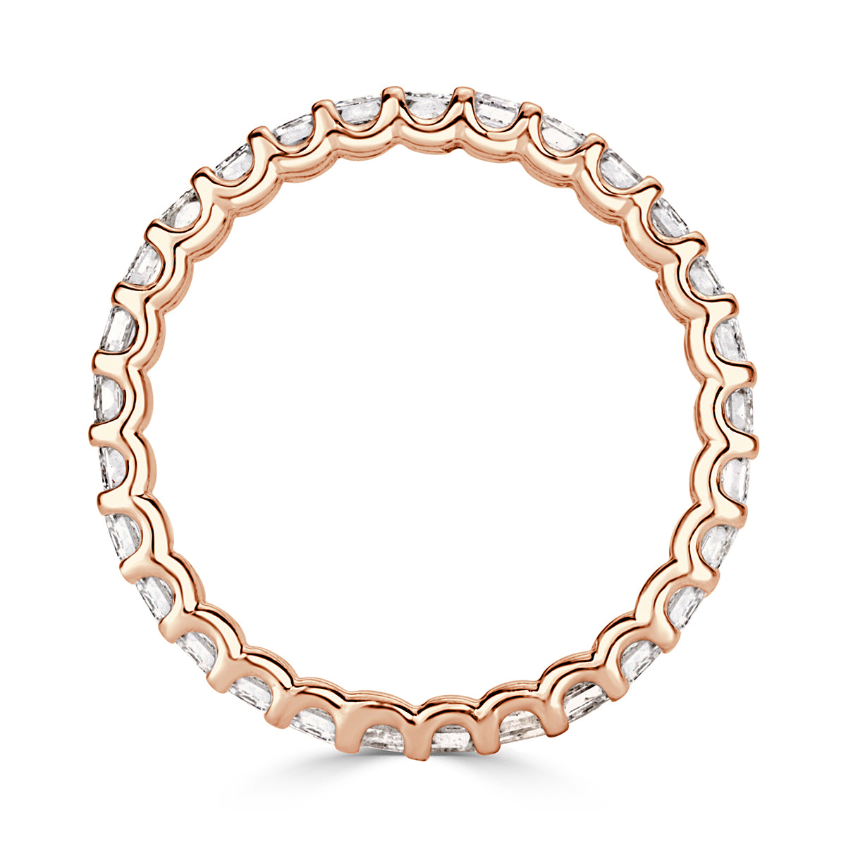 2.40ct Emerald Cut Diamond Eternity Band in 18k Rose Gold