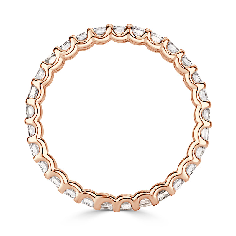 2.40ct Emerald Cut Diamond Eternity Band in 18k Rose Gold