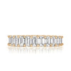 3.95ct Emerald Cut Diamond Eternity Band in 18k Champagne Yellow Gold