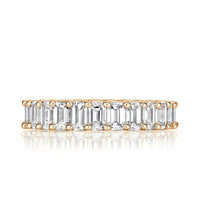3.95ct Emerald Cut Diamond Eternity Band in 18k Champagne Yellow Gold
