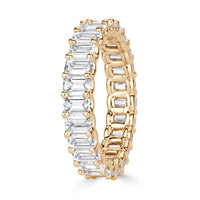 3.95ct Emerald Cut Diamond Eternity Band in 18k Champagne Yellow Gold