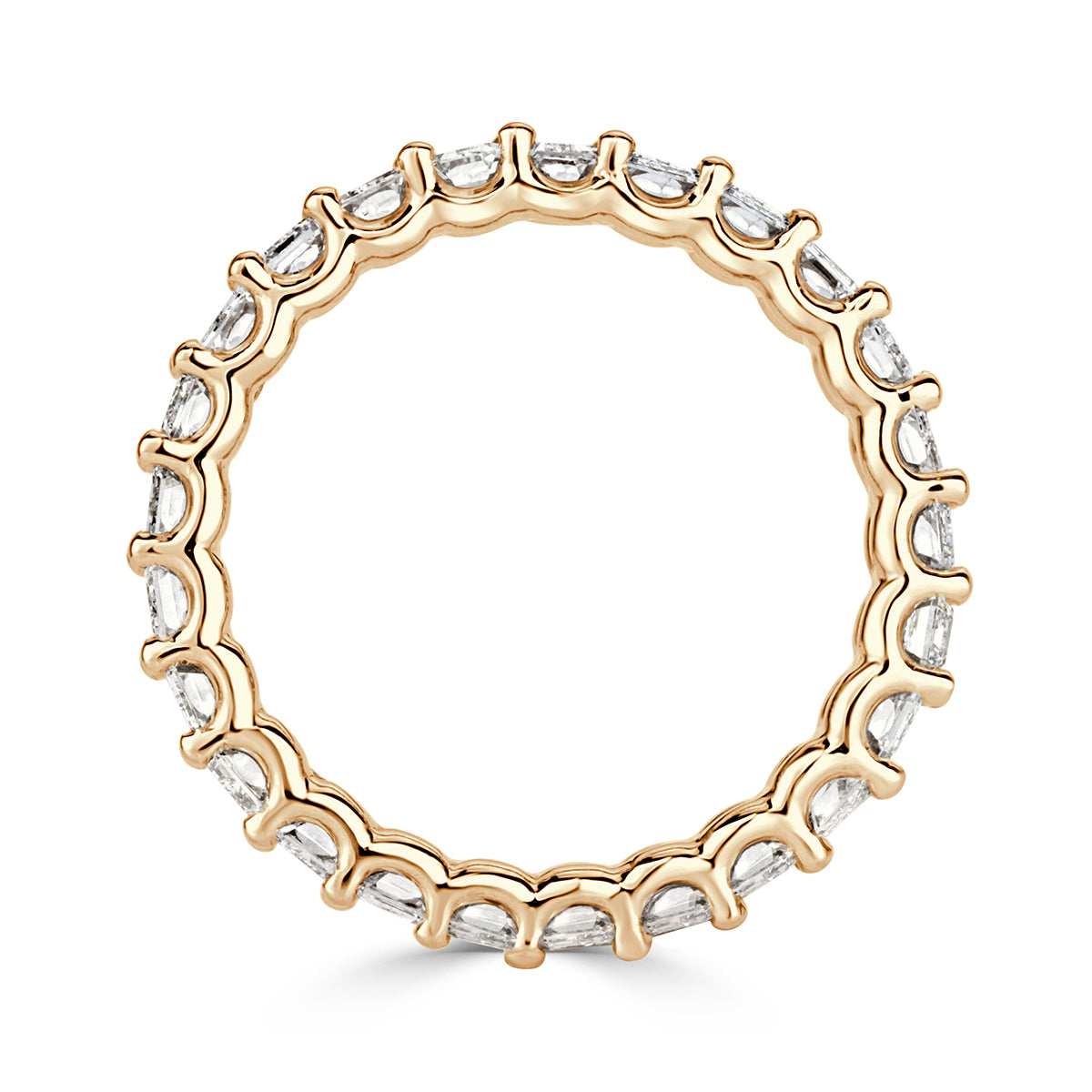 3.95ct Emerald Cut Diamond Eternity Band in 18k Champagne Yellow Gold