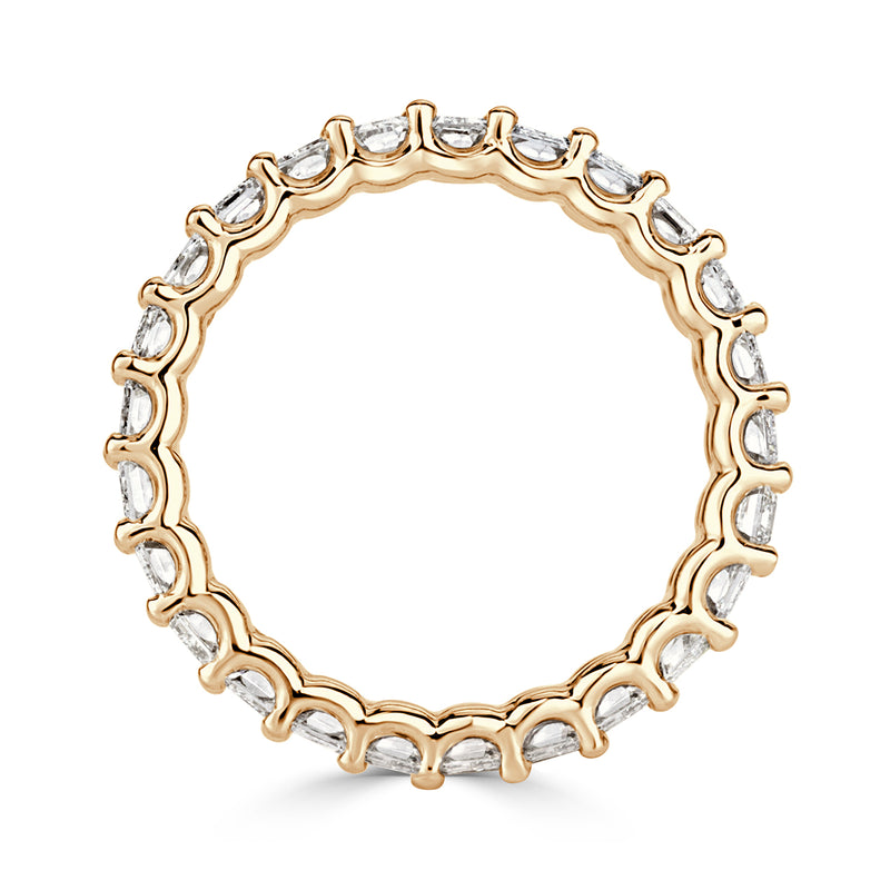 3.95ct Emerald Cut Diamond Eternity Band in 18k Champagne Yellow Gold