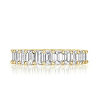 3.95ct Emerald Cut Diamond Eternity Band in 18k Yellow Gold