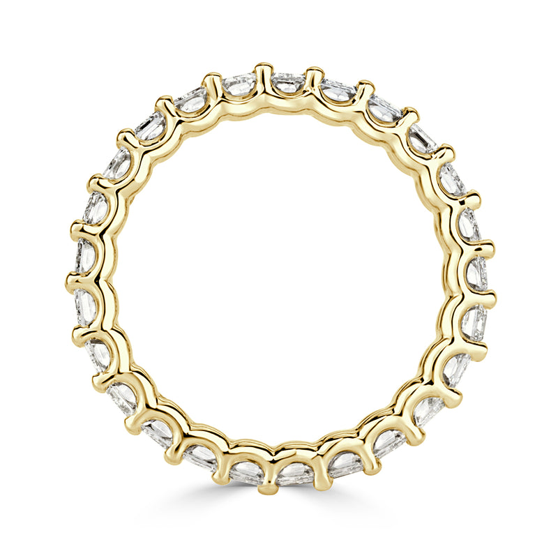 3.95ct Emerald Cut Diamond Eternity Band in 18k Yellow Gold