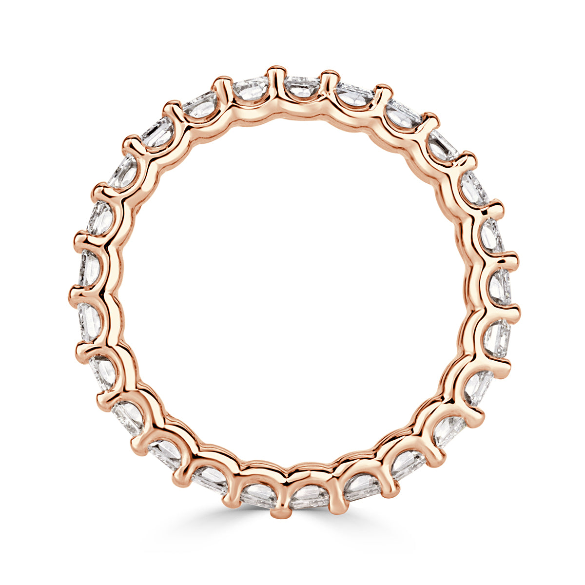 3.95ct Emerald Cut Diamond Eternity Band in 18k Rose Gold