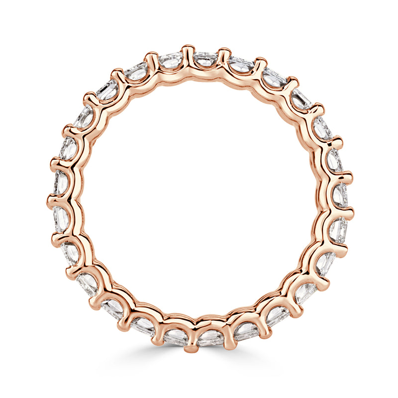 3.95ct Emerald Cut Diamond Eternity Band in 18k Rose Gold