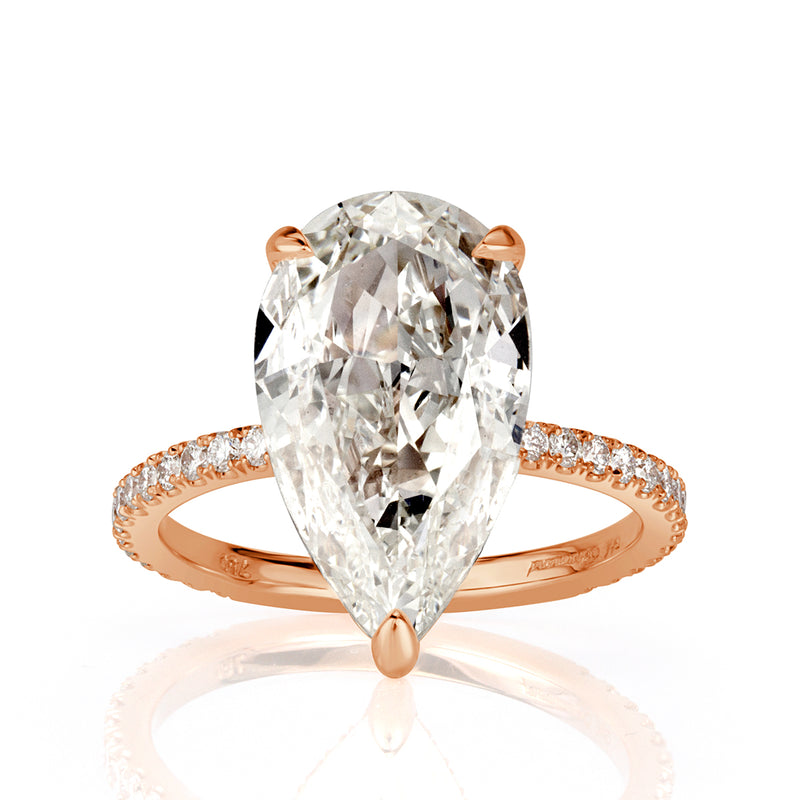 5.44ct Pear Shaped Diamond Engagement Ring