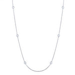 0.77ct Round Brilliant Cut Diamonds by the Yard Necklace in 14k White Gold in 18'