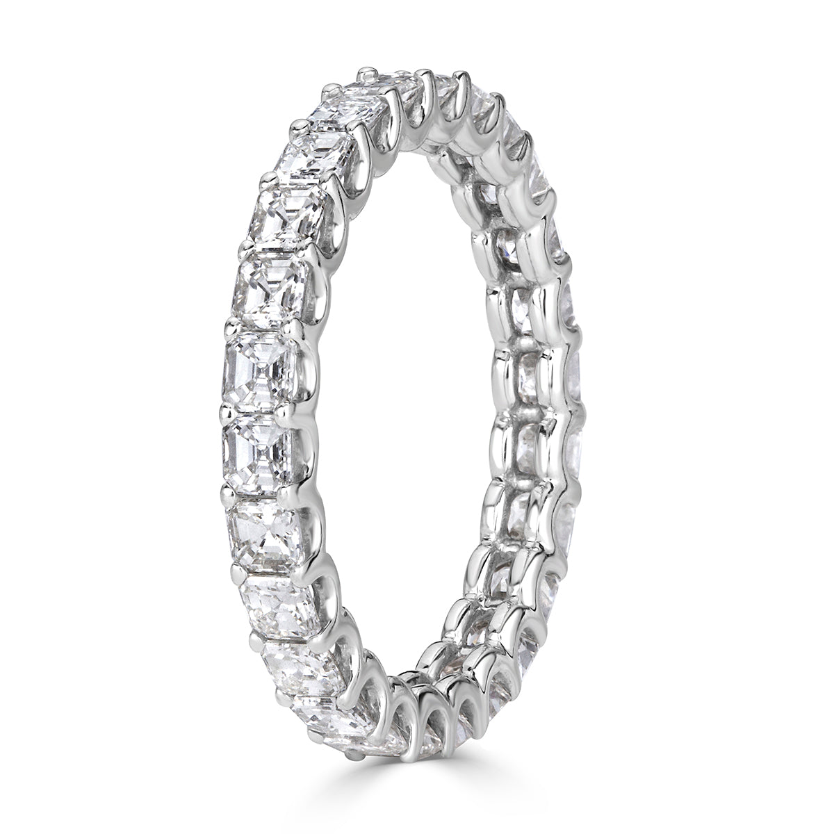 2.50ct Asscher Cut Diamond Eternity Band in Platinum