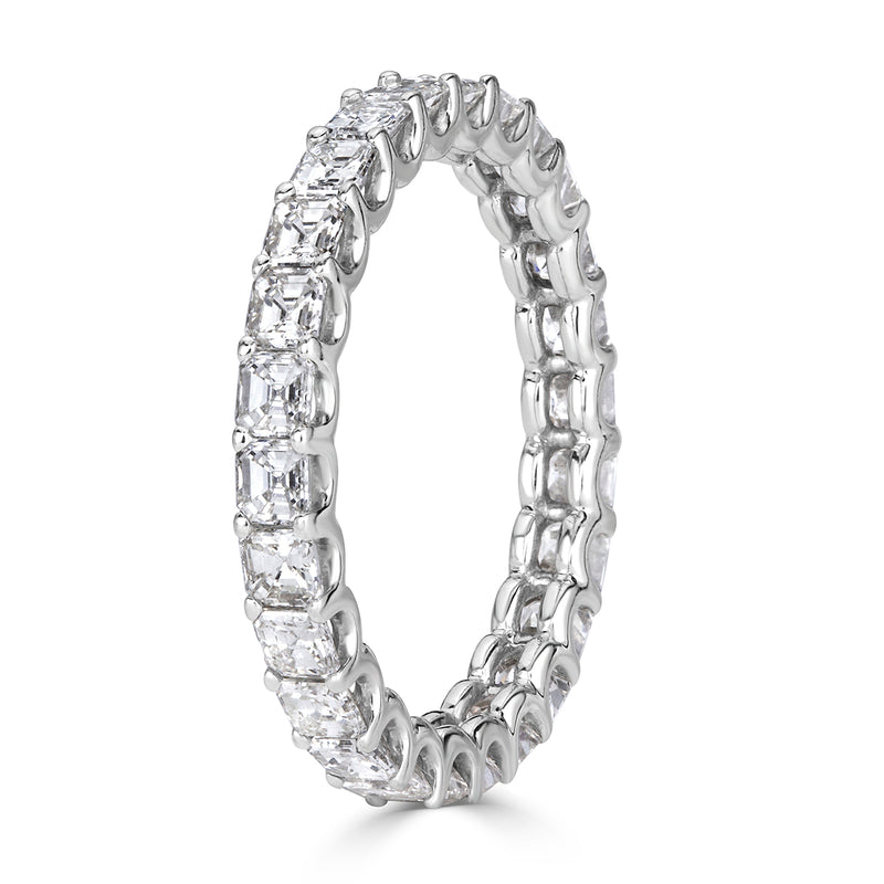 2.50ct Asscher Cut Diamond Eternity Band in Platinum