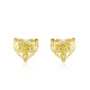 6.77ct Fancy Light Yellow Heart Shaped Diamond Stud Earrings
