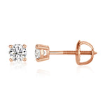 0.30ct Round Brilliant Cut Diamond Stud Earrings in 14k Rose Gold