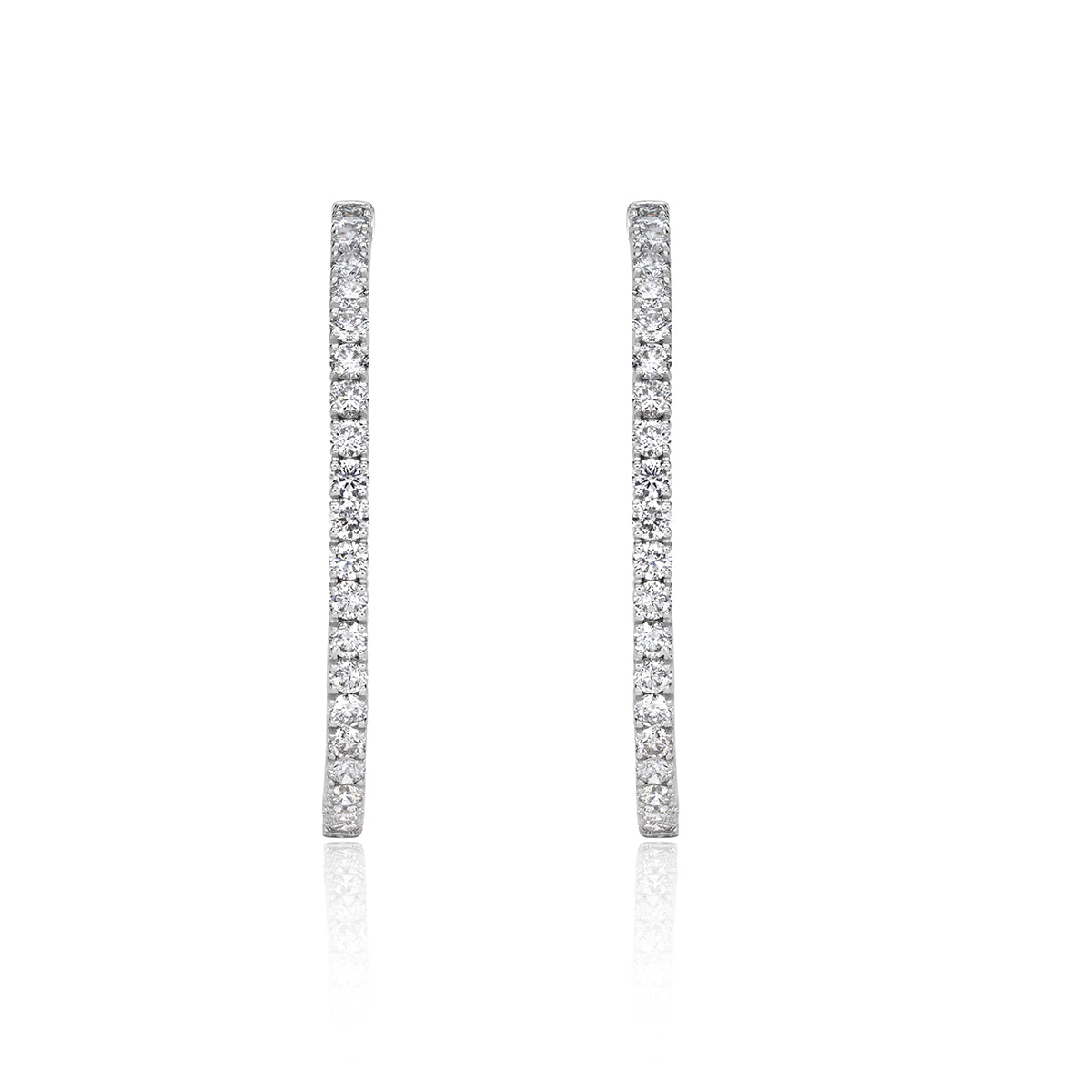 8.85ct Round Brilliant Cut Diamond Hoop Earrings in 14K White Gold