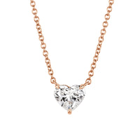 1.01ct Heart Shaped Diamond Pendant in 18k Rose Gold