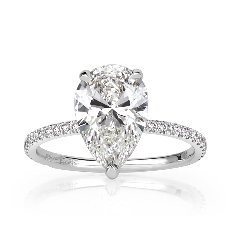 2.93ct Pear Shaped Center Diamond Engagement Ring